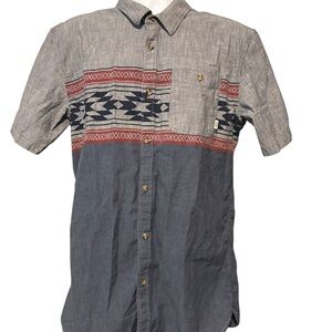 Vans Men’s Tailored Fit Button Down Shirt with Southwestern Design Size XL